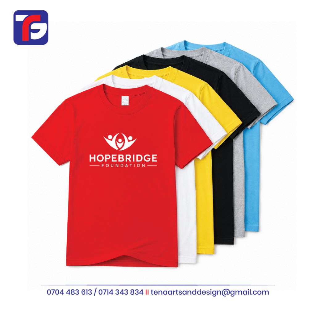 Branded round neck t-shirts Kenya – custom logo printed t-shirt