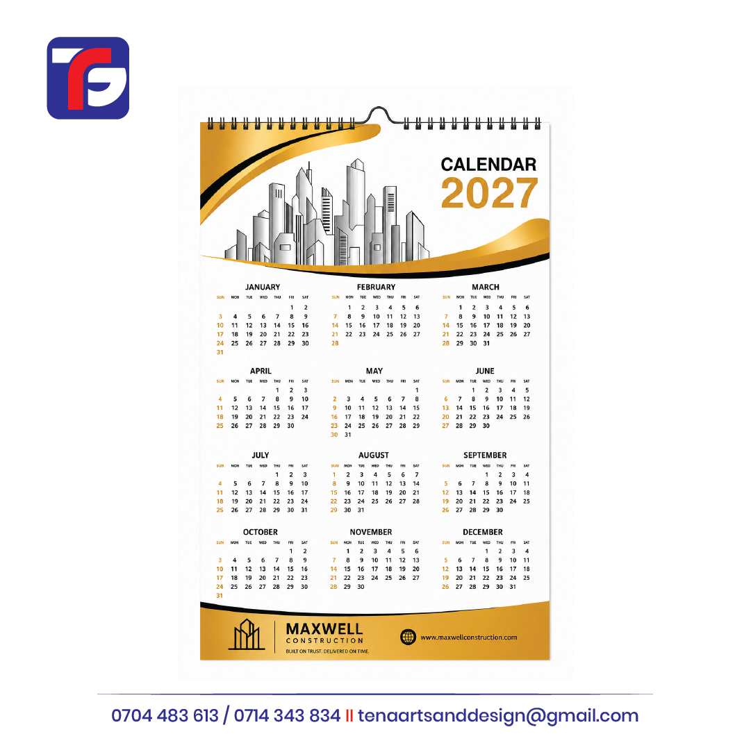 2027 Calendar Printing in Kenya — Order Corporate & Branded Calendars Early