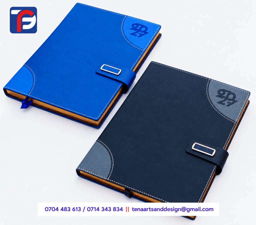 A4 T40 executive diary in black and blue, branded with your logo, Kenya