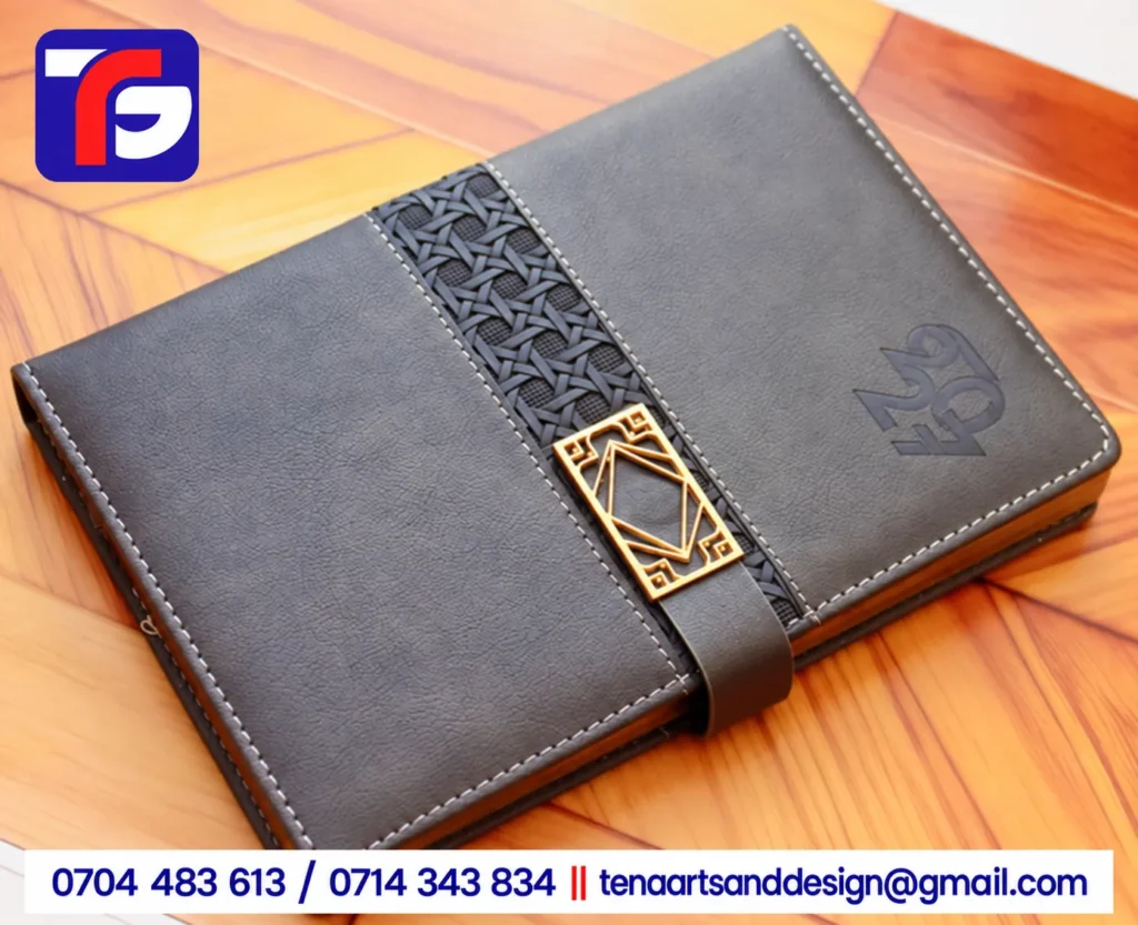 A5 T100 executive diary in grey, red, brown, blue, green and black, branded with your logo, Kenya