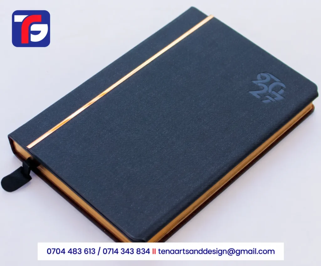 A5 T140 executive diary in black, green, grey and blue, branded with your logo, Kenya