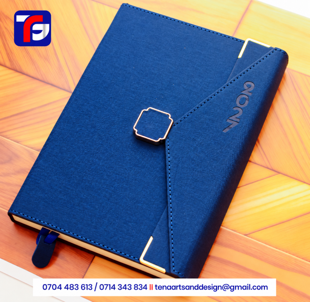A5 T150 executive diary in red, green, blue and black, branded with your logo, Kenya