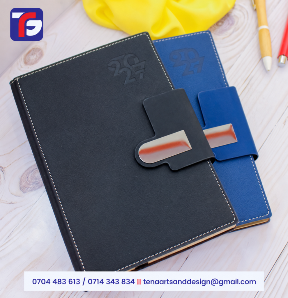 A5 T160 executive diary in blue and black, branded with your logo, Kenya