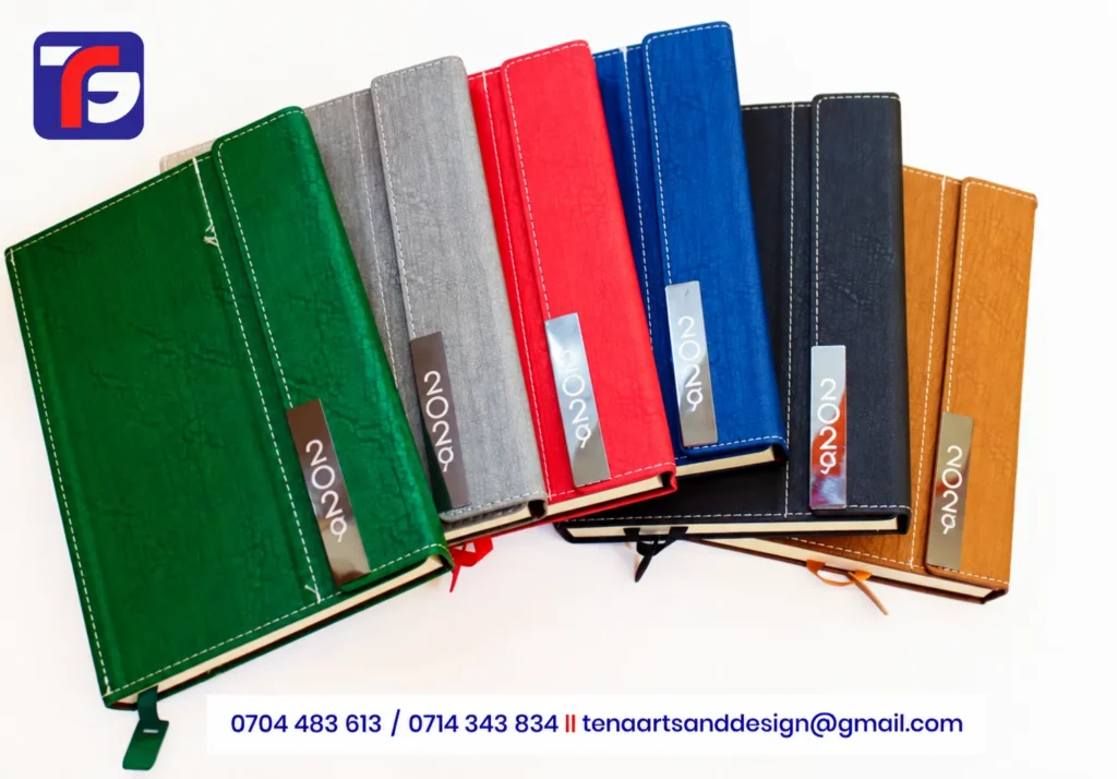 A5 T60 executive diary in green, grey, red, blue, brown and black, branded with your logo, Kenya